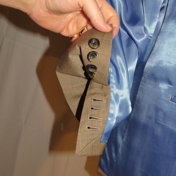 Trunk Club Custom Brown Plaid Two Button Blazer Sport Coat 44R - Picture 8 of 12